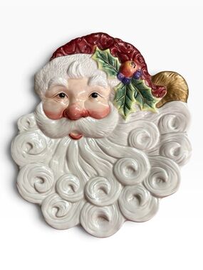 Fitz & Floyd Essentials Holiday Santa Face Plate